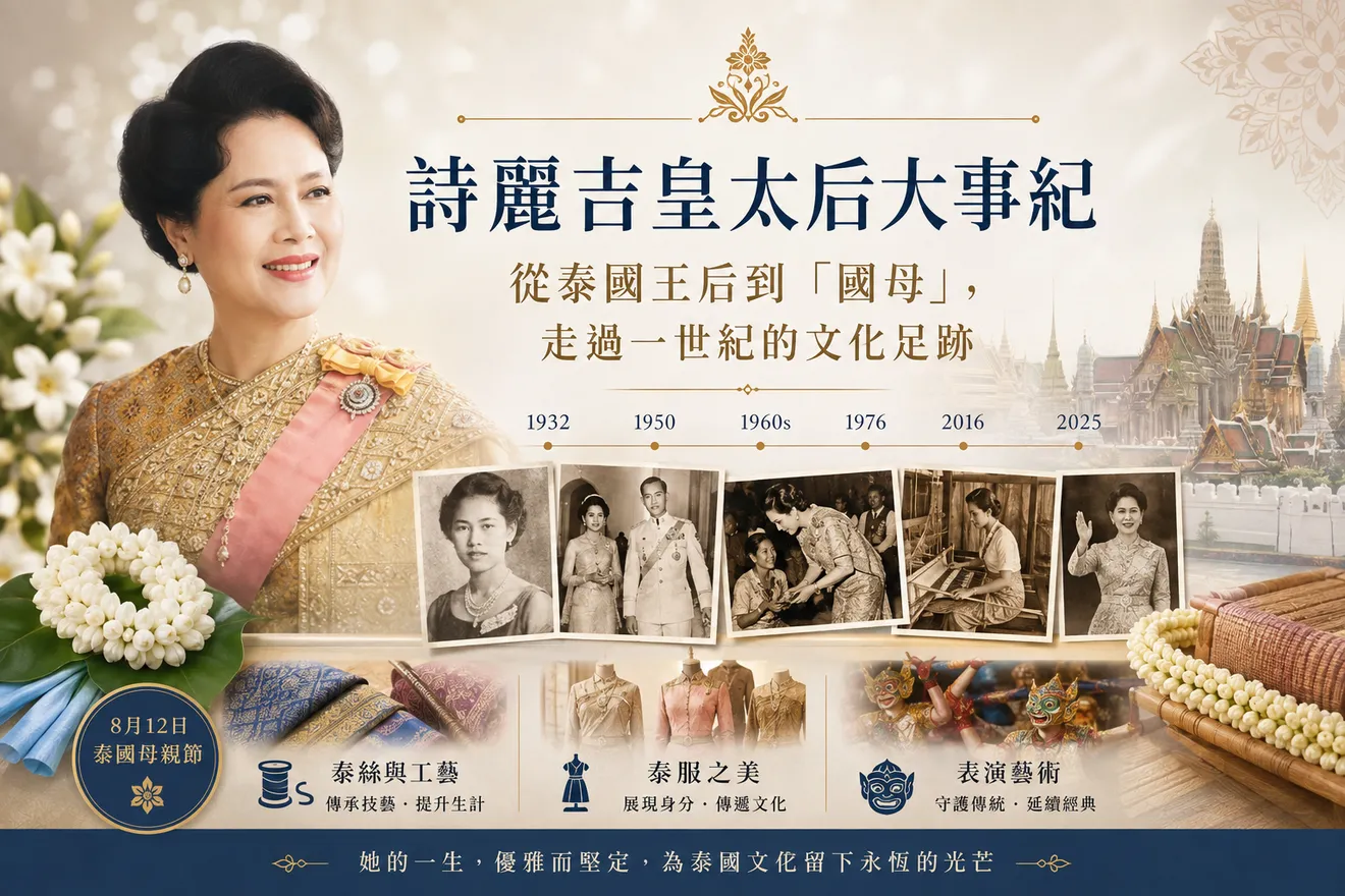 詩麗吉皇太后大事紀｜
從泰國王后到「國母」，走過一世紀的文化足跡