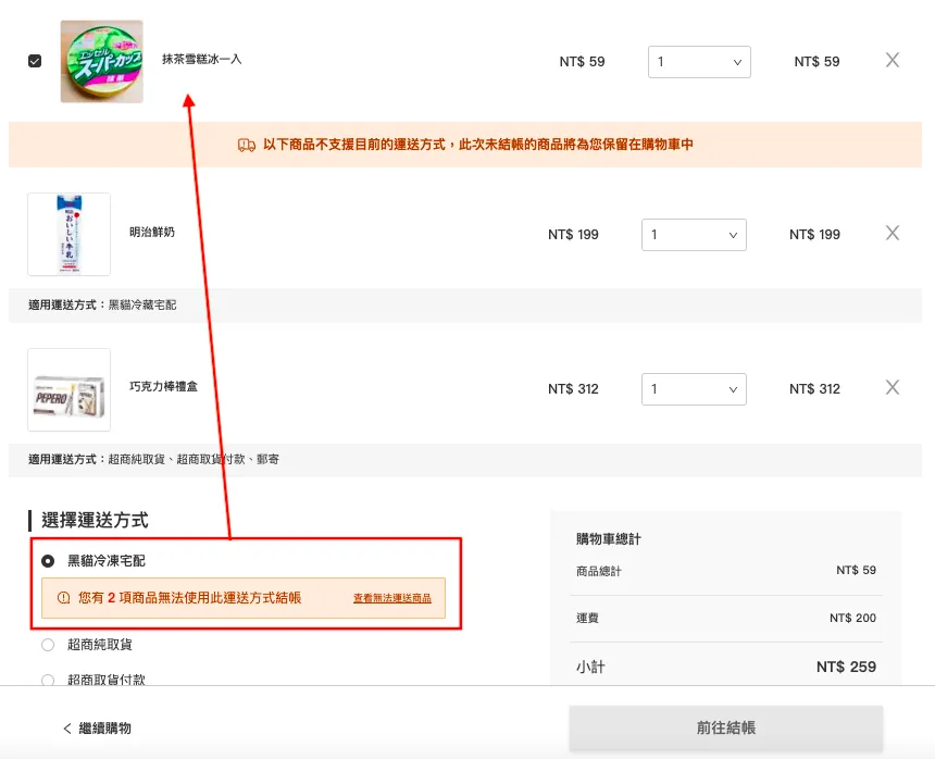 可依溫層、出倉、配送供應商等差異指定商品物流